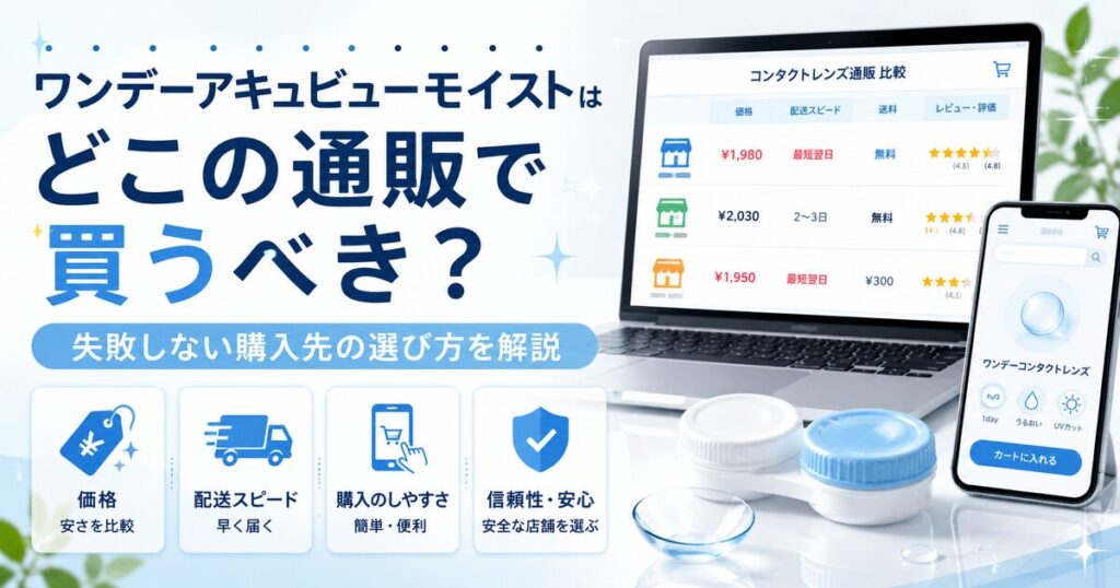 ワンデーアキュビューモイストはどこの通販で買うべき？失敗しない購入先の選び方を解説