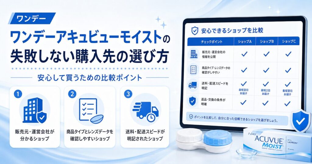 ワンデーアキュビューモイストの失敗しない購入先の選び方